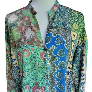 ZARA MORROCCAN PRINT SATIN TUNIC